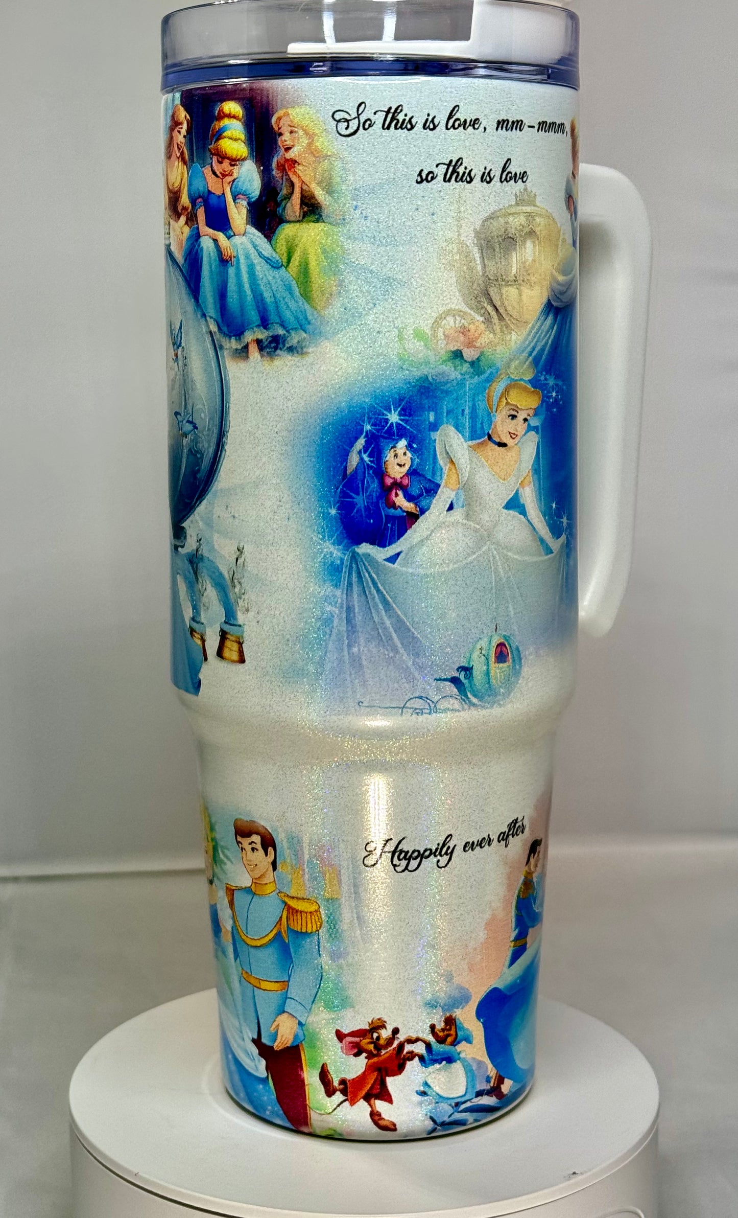 30 oz Holographic tumbler w/handle